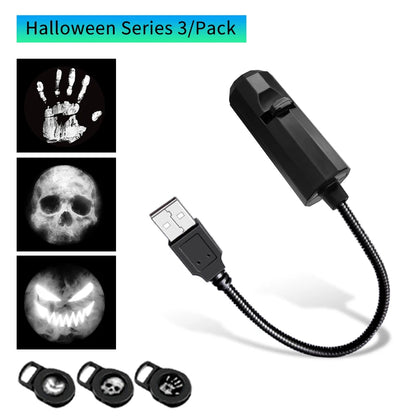 USB Projector Night Light LED Christmas Halloween Moon Lamp Holiday Ornaments For Ceiling Wall Atmosphere Mood Light Room Decor